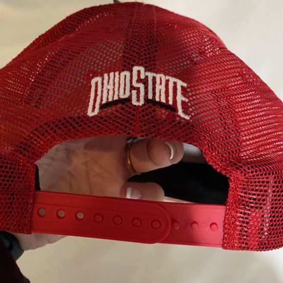 Ohio State Buckeyes Flat Brim Mesh Trucker Snap Back Hat New - Picture 7 of 8